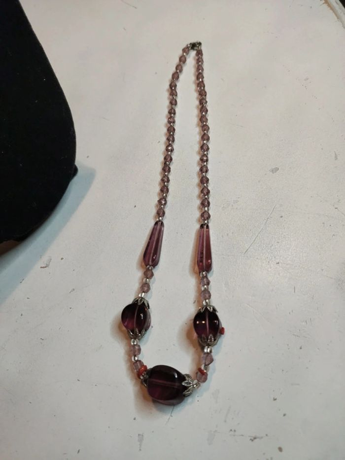 Collier perles violine - photo numéro 3