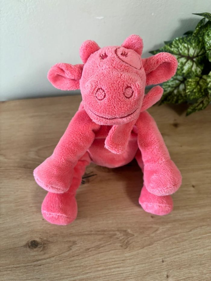 Doudou peluche vache Lola rose noukies