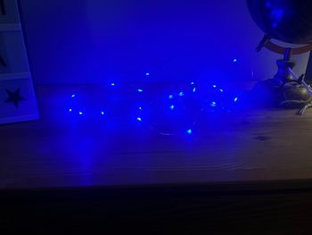 Guirlande LED bleue sur piles 