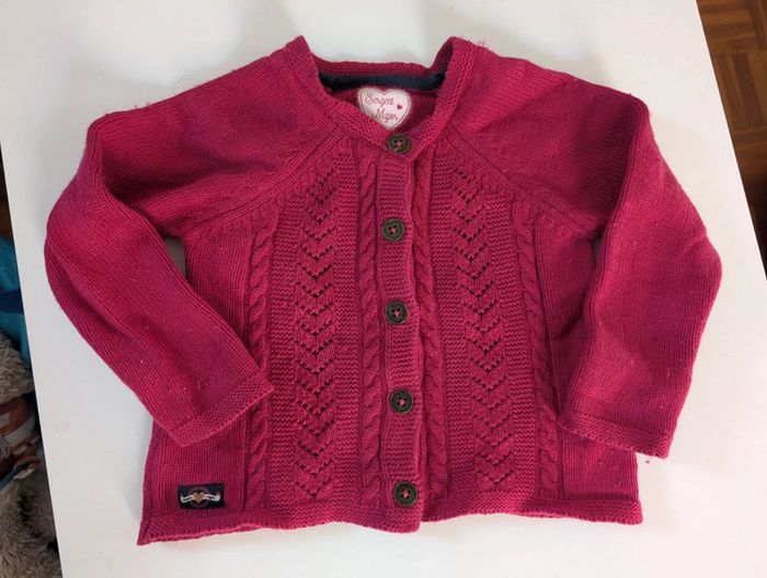 Gilet épais rouge bordeau Sergent major 3 ans laine