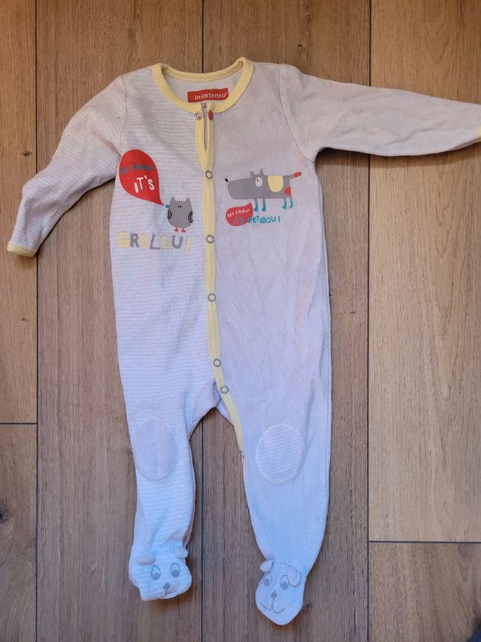 Pyjama velours 12 mois tbe