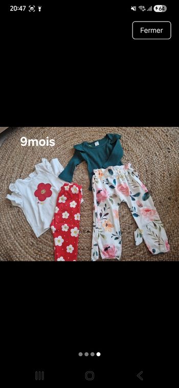 Lot vêtements bébé fille taille 9 mois