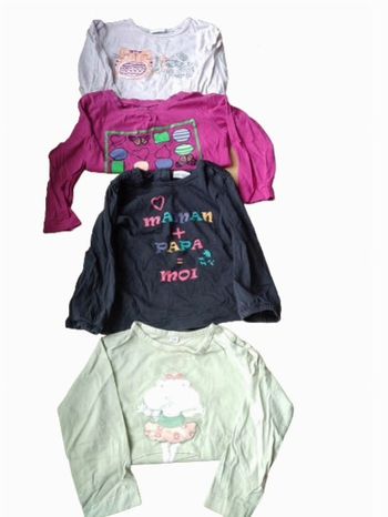 Lot de 4 t-shirt manches longues fille