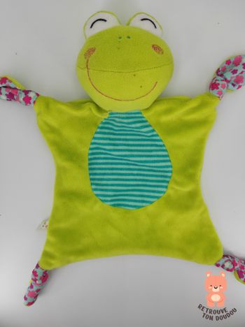 Doudou Plat Grenouille p'tit bisou Aubert
