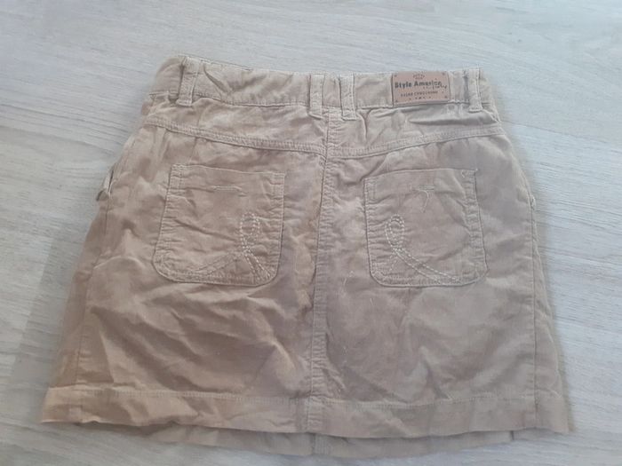 Mini jupe velour beige 10ans - photo numéro 3