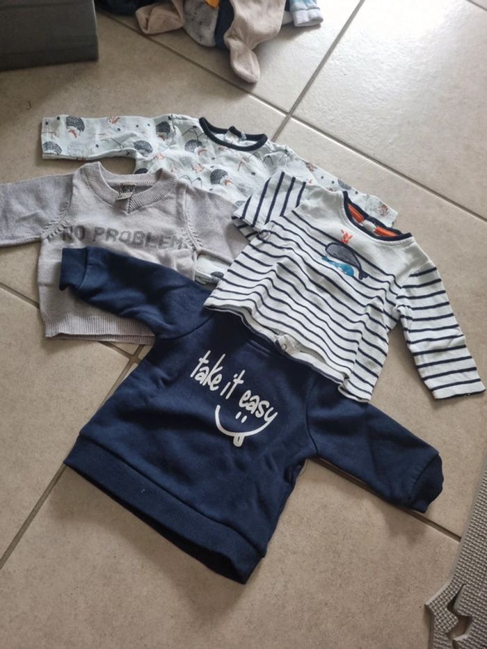 Lot tee shirt epais /pull 3 mois