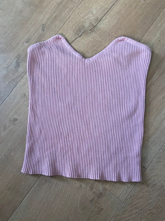 Top bandeau sans manche Rose pale