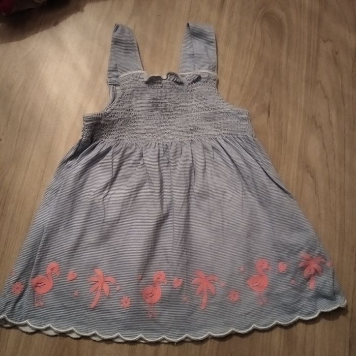 Robe été 6/9 mois flamand rose