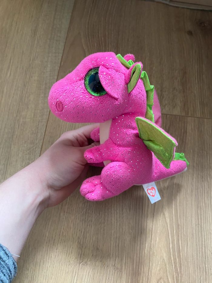 Peluche dragon avec paillette rose