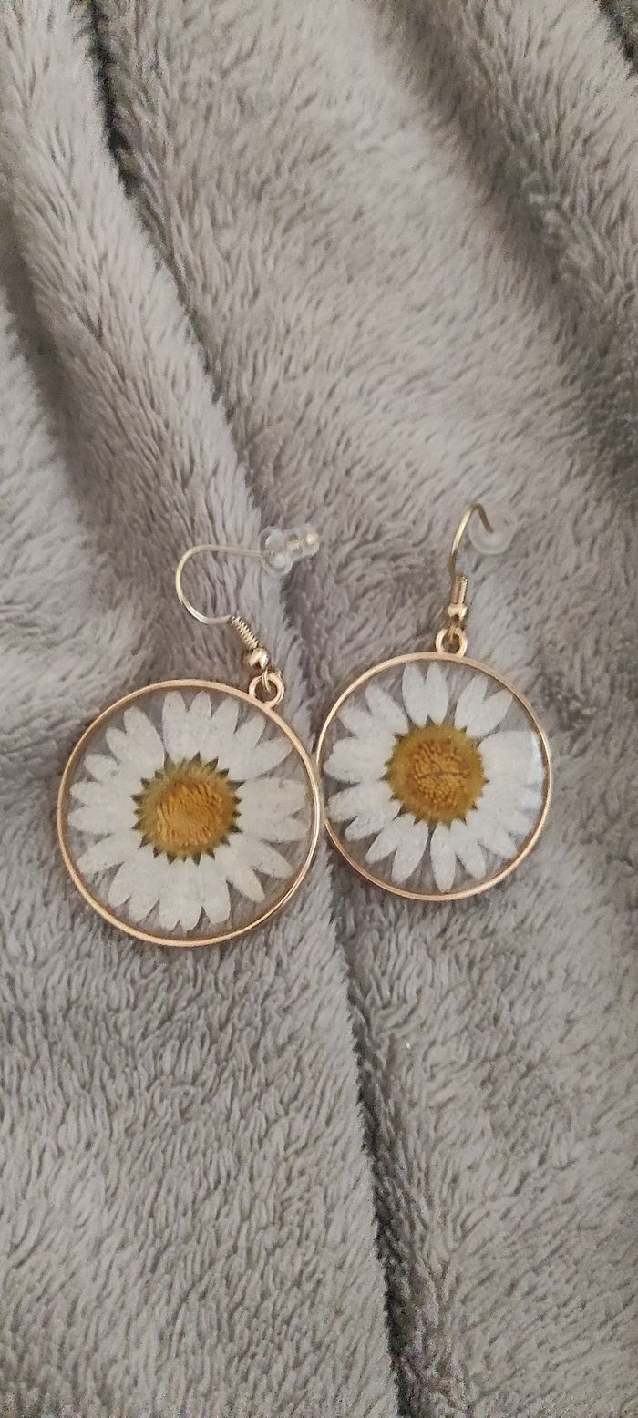 Boucles d'oreilles marguerite