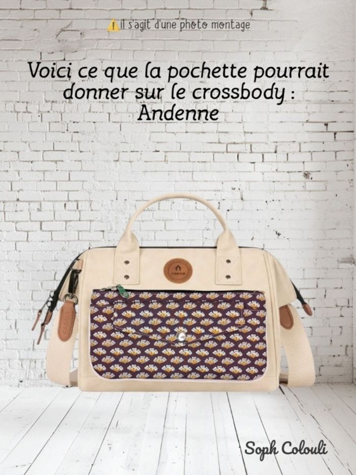 Pochette pour crossbody de Cabaïa Sriko palmes prunes - photo numéro 3