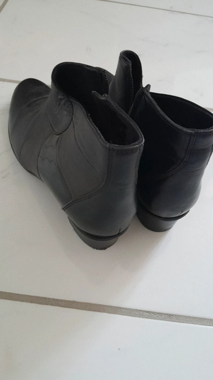 Bottines noir en cuir T39 - photo numéro 2