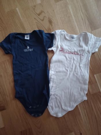 Lot de 2 bodies manches courtes Petit bateau 2 ans