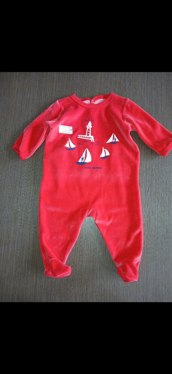 Pyjamas en velours petit bateau 3 mois