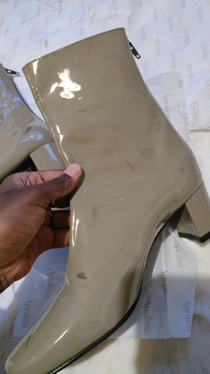 Bottines en cuir 100 % Jonak couleur kaki très bon état - photo numéro 12