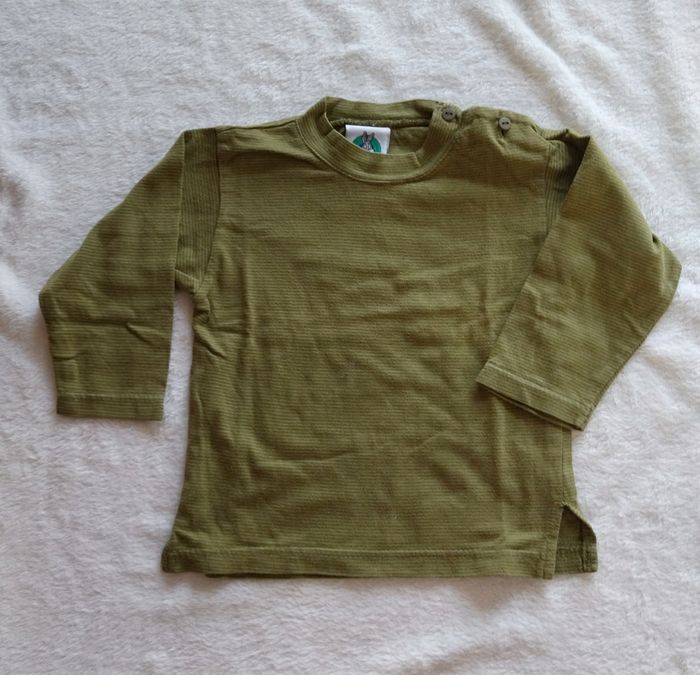 Sweat à manches longues kaki rayé BABY LOONEY TUNES, Taille 18 mois