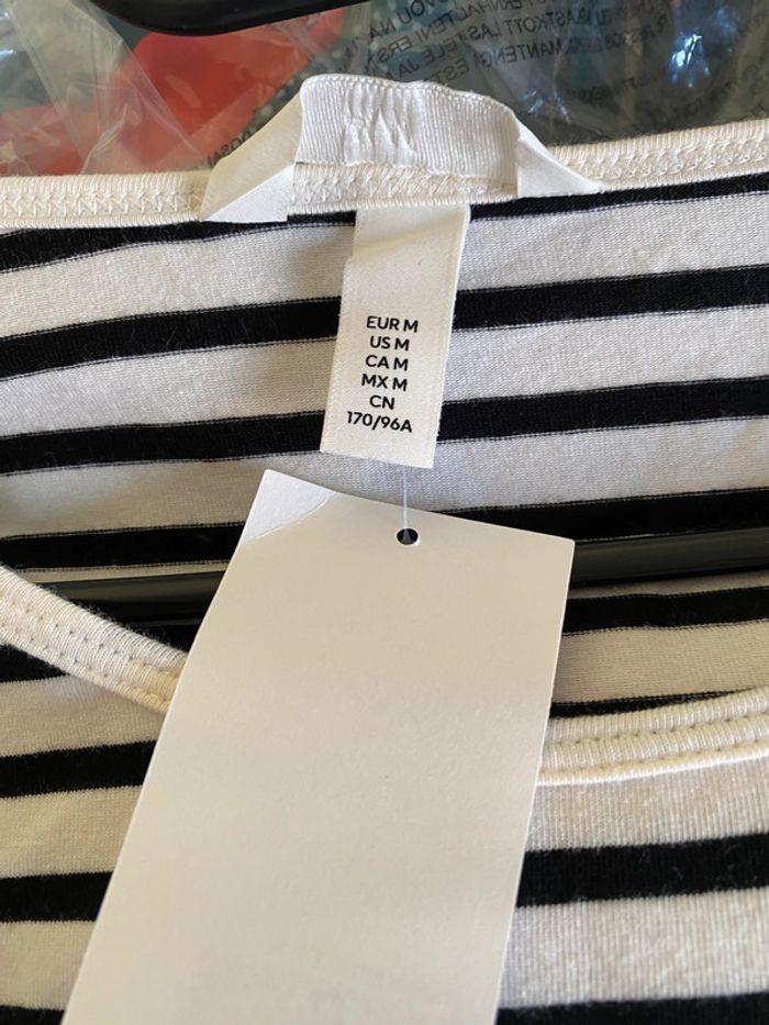 Pull fin / t-shirt manches longues rayé H&M Taille M - photo numéro 3