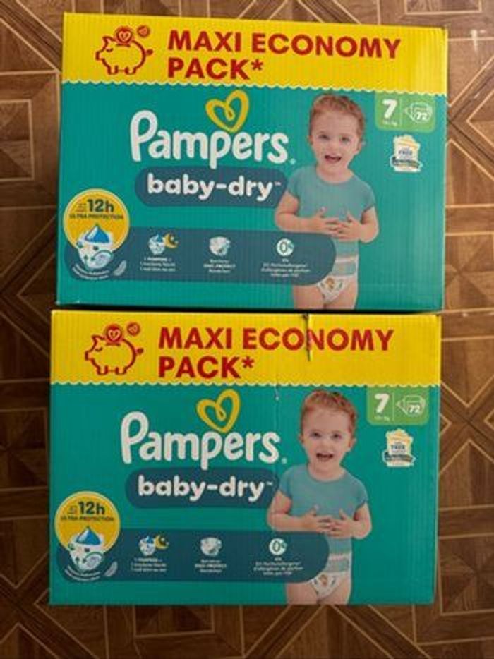 144 couches Pampers baby dry taille 7