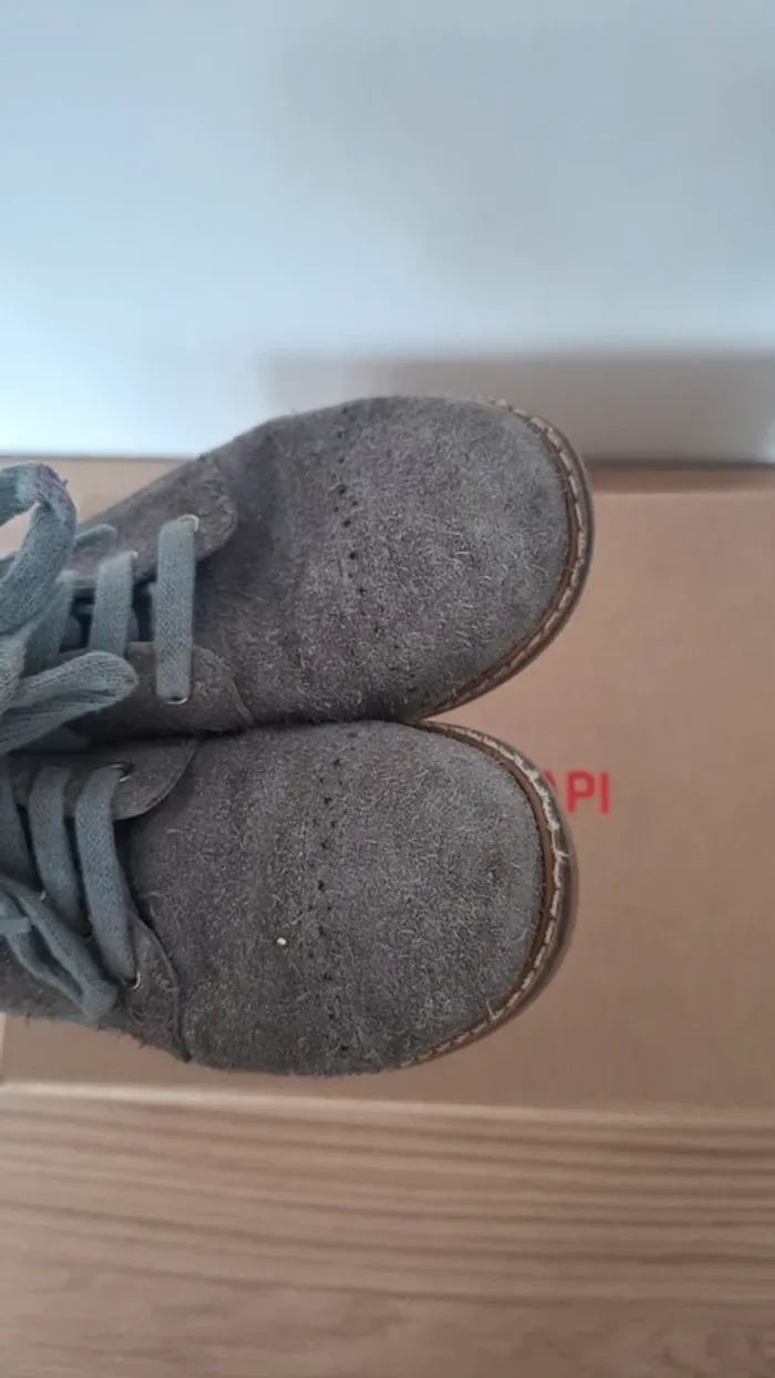 Bottines grises en cuir irisé – Taille 26 – Pom d’Api - Parfaites pour l’automne-hiver - photo numéro 5