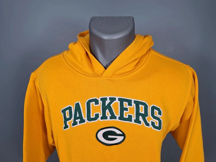 sweat a capuche / Hoodie nfl - taille 14- 16 ans - enfant - jaune brodé / packers (387) - photo numéro 3