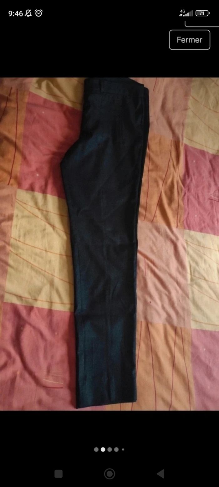 Pantalon Neuf noir Camaïeu avec reflets brillants femme 38 - photo numéro 3