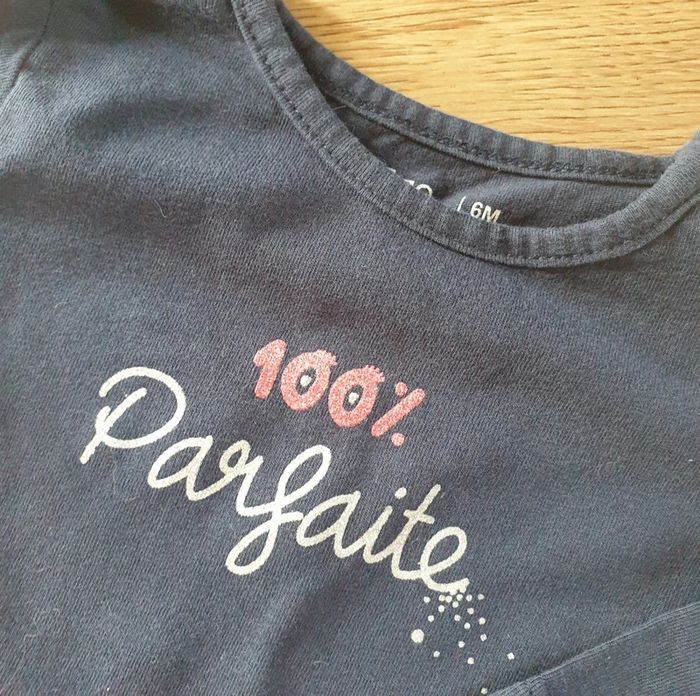 🩷 Ensemble tee-shirt ML bas de jogging 6 mois Pommette/Gémo #emyfleury_6moisfille - photo numéro 3