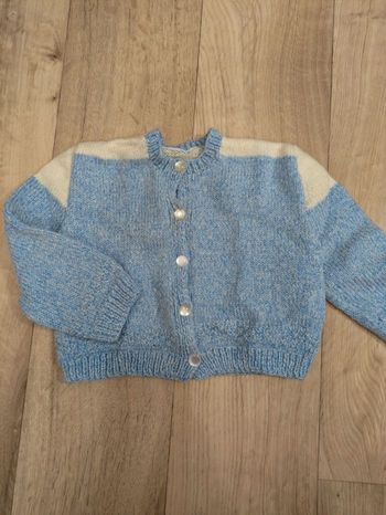 Gilet fait Maison en Laine bleu 18 Mois