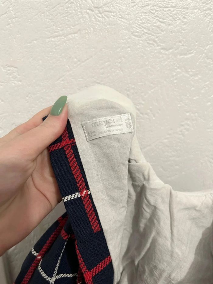 Robe carreaux bleu-marine rouge et blanc mayoral taille 6-9 m - photo numéro 6
