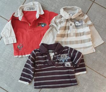 3 tee shirt polo manches longues 3mois