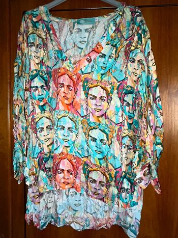 Tunique/blouse manches longues multicolore April Vintage 38-40