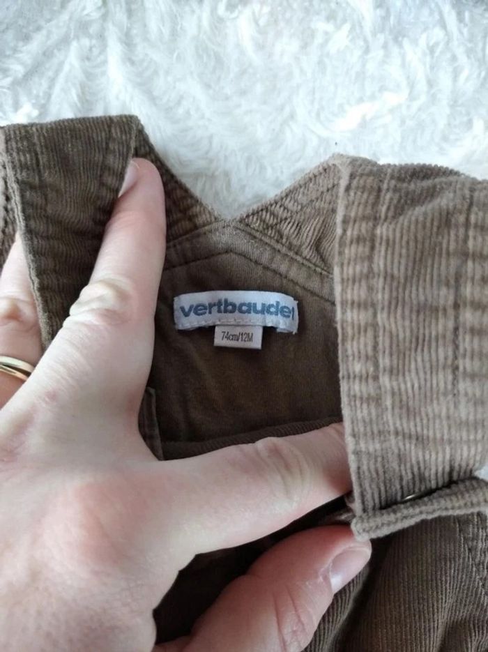 Salopette doublée velours Garçon 12 mois Vertbaudet 100% coton - photo numéro 8