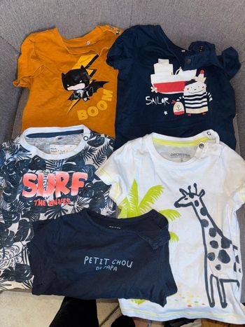 Lot de 5 t-shirts 6 mois