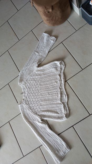 Pull crochet ecru only tbe polyester coton m