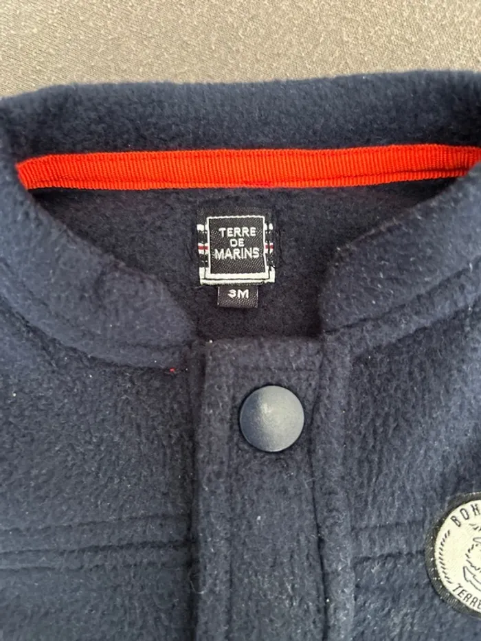 Gilet terre de marins bébé garçon 3 mois - photo numéro 2