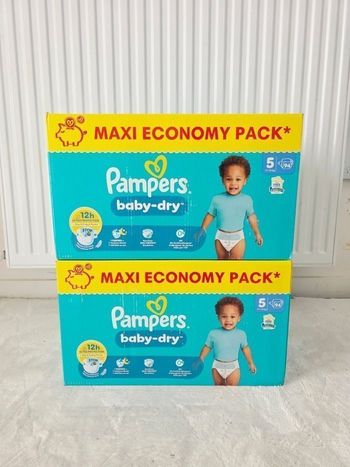 2× Couches Pampers baby dry Taille 5 MAXI PACK ×188