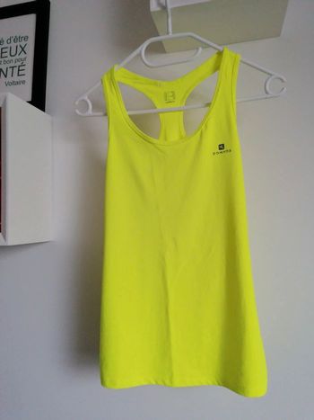 Débardeur jaune fluo Domyos taille XXS