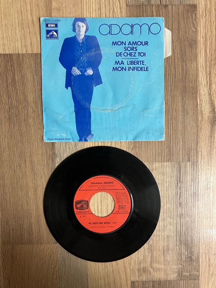 Vinyle 45 tours-Adamo-Mon amour, sors de chez toi - photo numéro 1