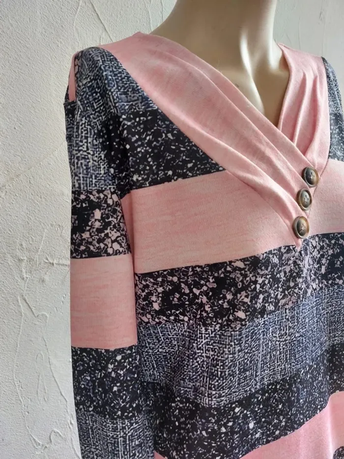 Robe à rayures roses et marines Taille M - photo numéro 5