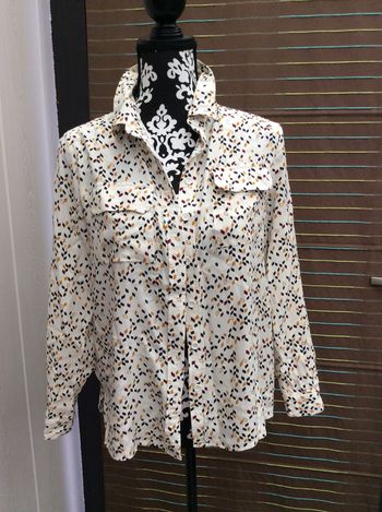 Chemise blanc cassé losange NEUVE (n°28)