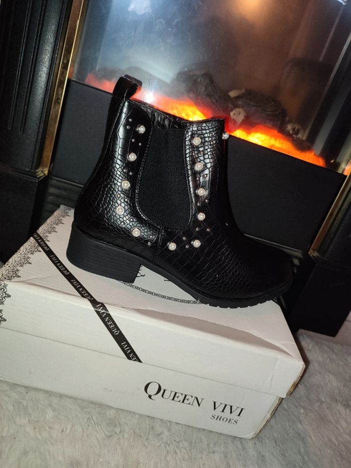 Bottines neuves perles - photo numéro 2
