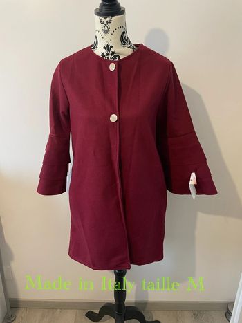 Veste manteau bordeaux manches trompette mi long neuf Fashion taille M