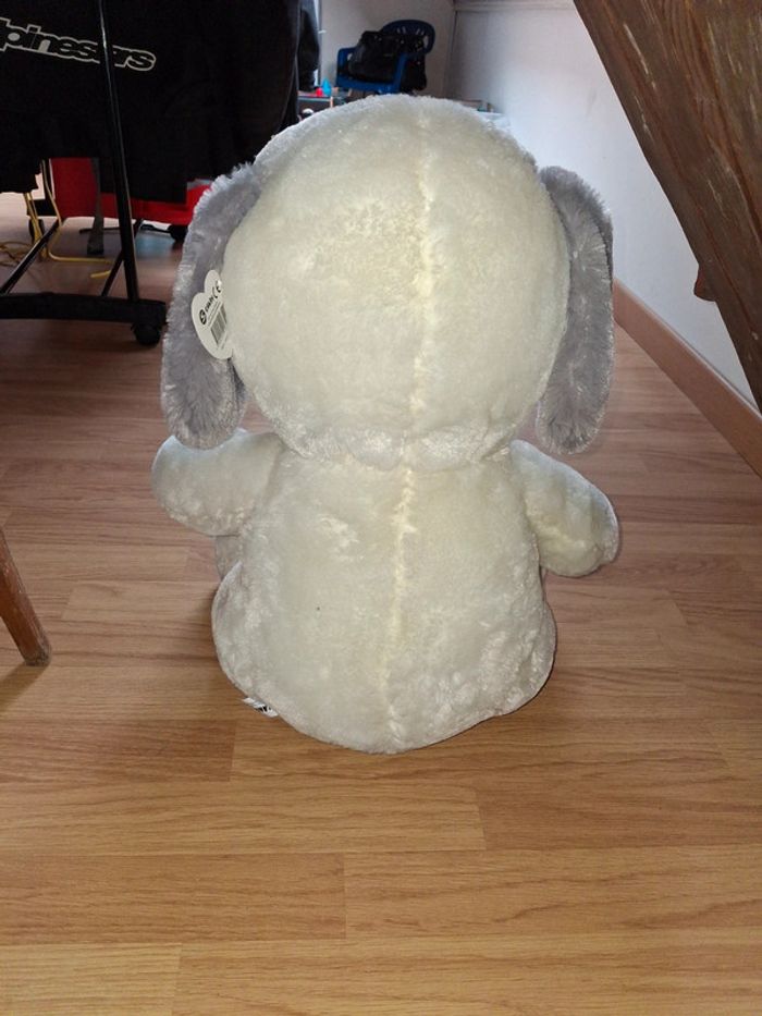 Peluche chien blanc - photo numéro 4