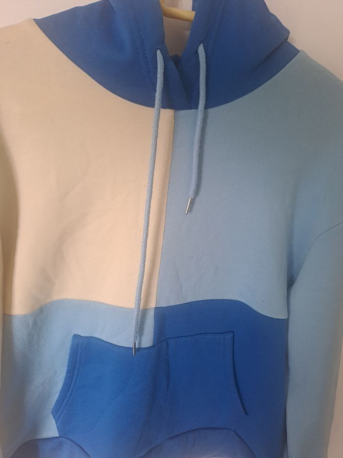 Sweat à capuche beige bleu Shein Taille S - photo numéro 7