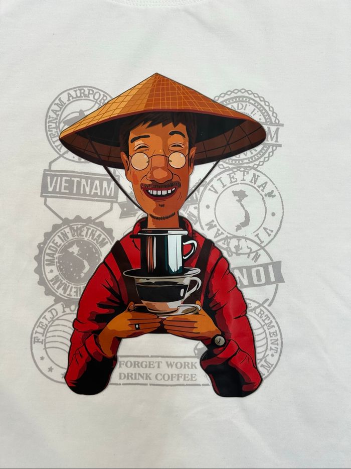 T-shirt en coton xxxxl vietnamien Vietnam manga Hanoï blanc - photo numéro 2