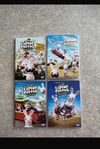 Lot de 4 dvd lapin cretins invasion