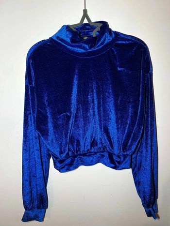 Sweat en velours bleu électrique