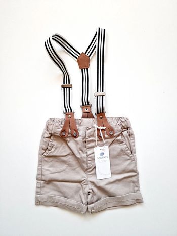 Noukie's - Short + bretelles - Beige - Neuf avec étiquette ! (18 mois)