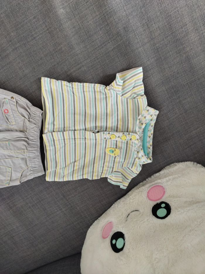 Ensemble tee-shirt et short 1 mois - photo numéro 2