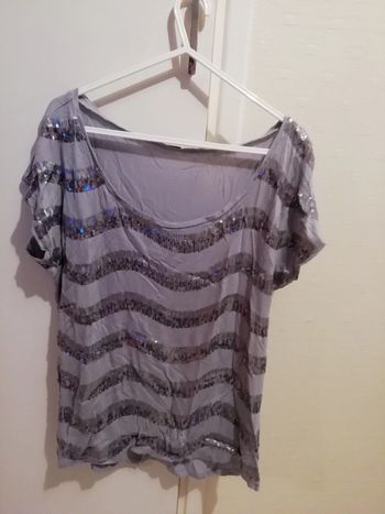 T-shirt motif vague manches courtes