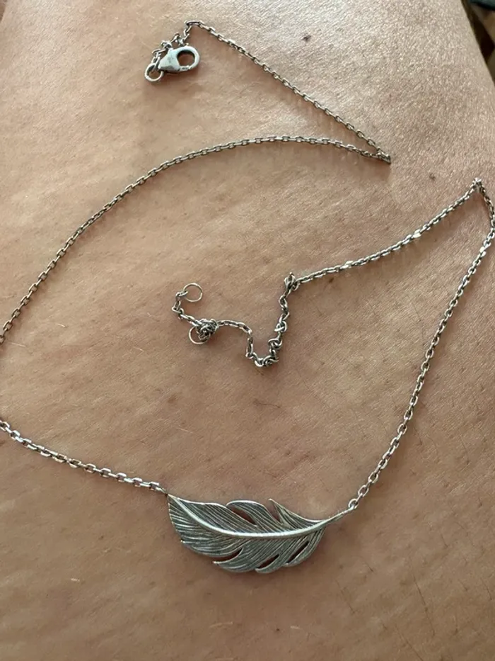 Collier plume argent 925 - photo numéro 2